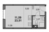 Квартира-студия S=23.51 м2 в ЖК Новоорловский 4 очередь - Новостройки, Квартиры в новостройках Санкт-Петербург